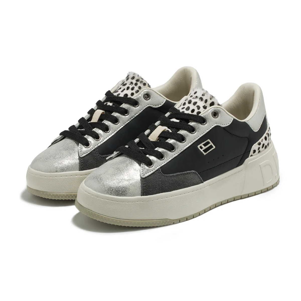 Zapatillas Deportivas de Mujer con Plataforma Court 74 Blanco / Negro