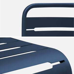 Lot de 4 chaises de jardin acier. 4 places. marine. Amelia. L44 x P52 x H79cm