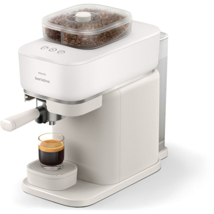 Machine à expresso PHILIPS Baristina BAR320/00 cafetière à grain bac double compartiment Blanche