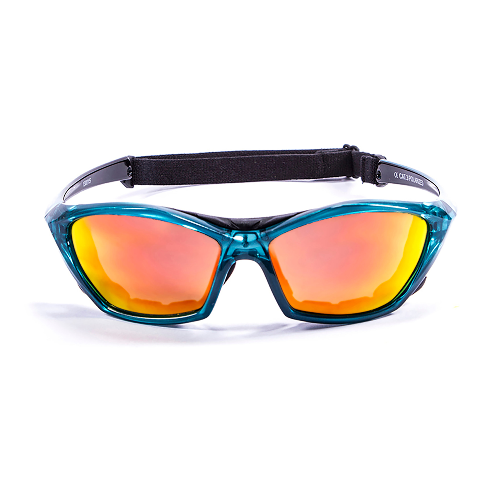 Gafas de deportes acuáticos OCEAN LAKE GARDA - Azul transparente / Revo roja