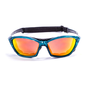 Gafas de deportes acuáticos OCEAN LAKE GARDA - Azul transparente / Revo roja