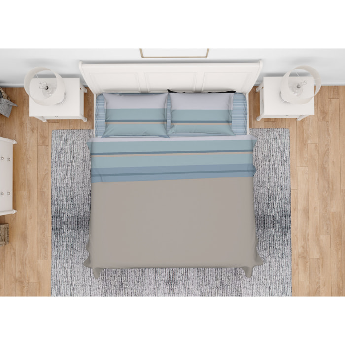 Completo Lenzuola In 100% Cotone Disegno Scia