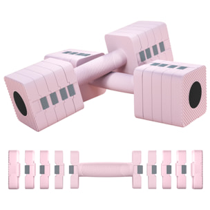 Haltères réglables total 10 Kg max. - haltères évolutives design rose