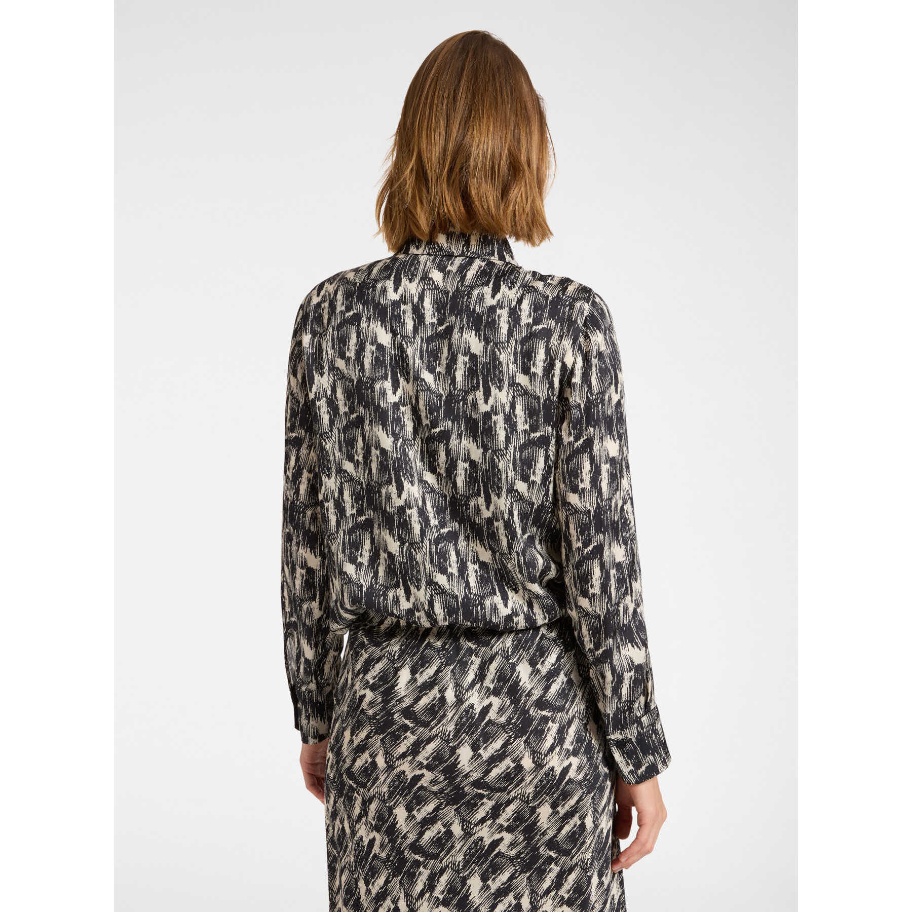 Elena Mirò - Camicia in twill stampato - Nero