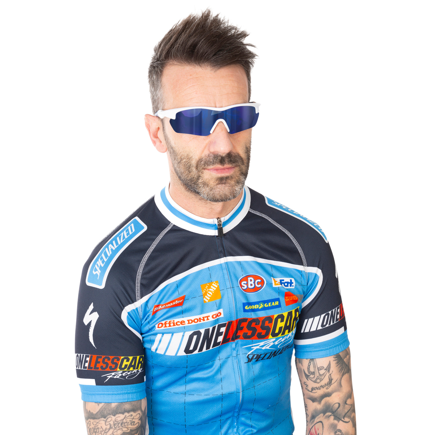 Gafas de ciclismo OCEAN TOUR - Blanco y azul / Polarizada revo azul