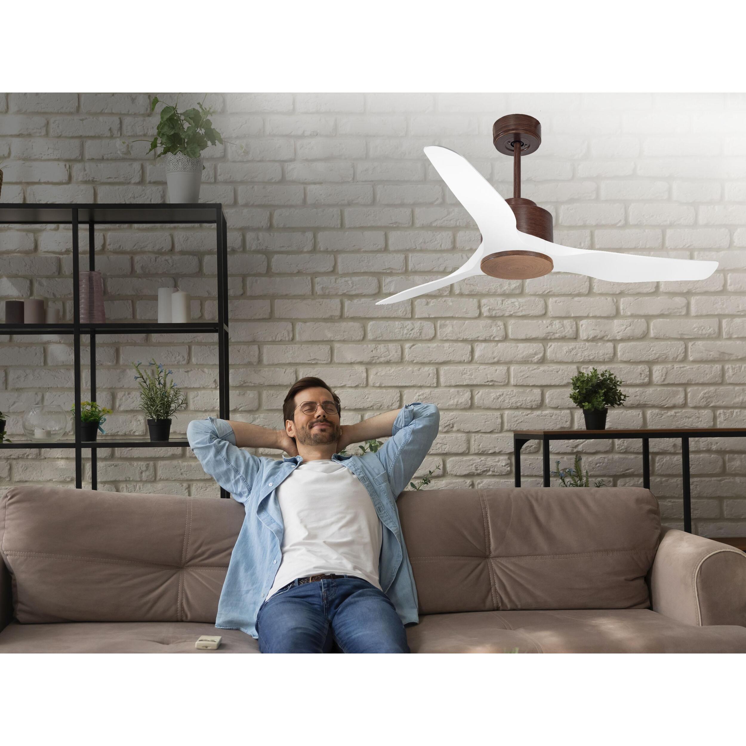 Ventilateur de plafond ø127 cm avec Wifi Réversible Hypersilence 40   W brun
