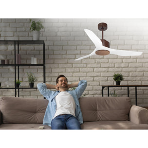Ventilateur de plafond ø127 cm avec Wifi Réversible Hypersilence 40   W brun
