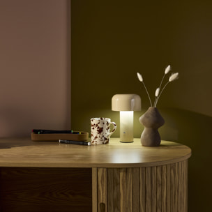 Lampe à poser LED  sans fil rechargeable Victor beige Ø 13cm