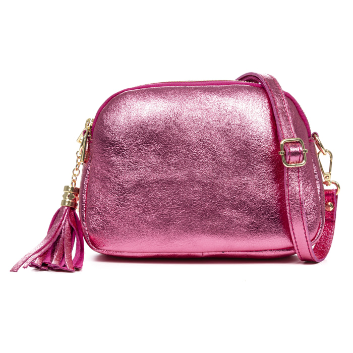 Aliminusa bolso bandolera Mujer. Piel auténtica Gamuza Lacada.