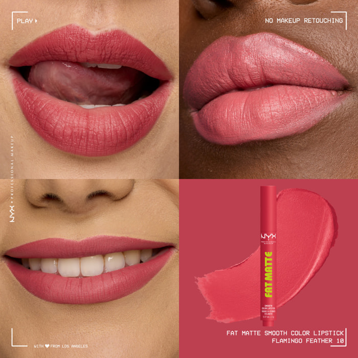 NYX Professional Makeup Fat Matte Rouge à Lèvres Mat Crémeux Flamingo Feather