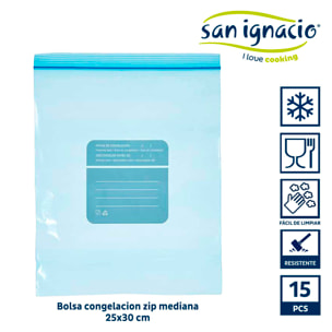 Bolsa congelacion zip 15uds mediana 25x3 colección leknes