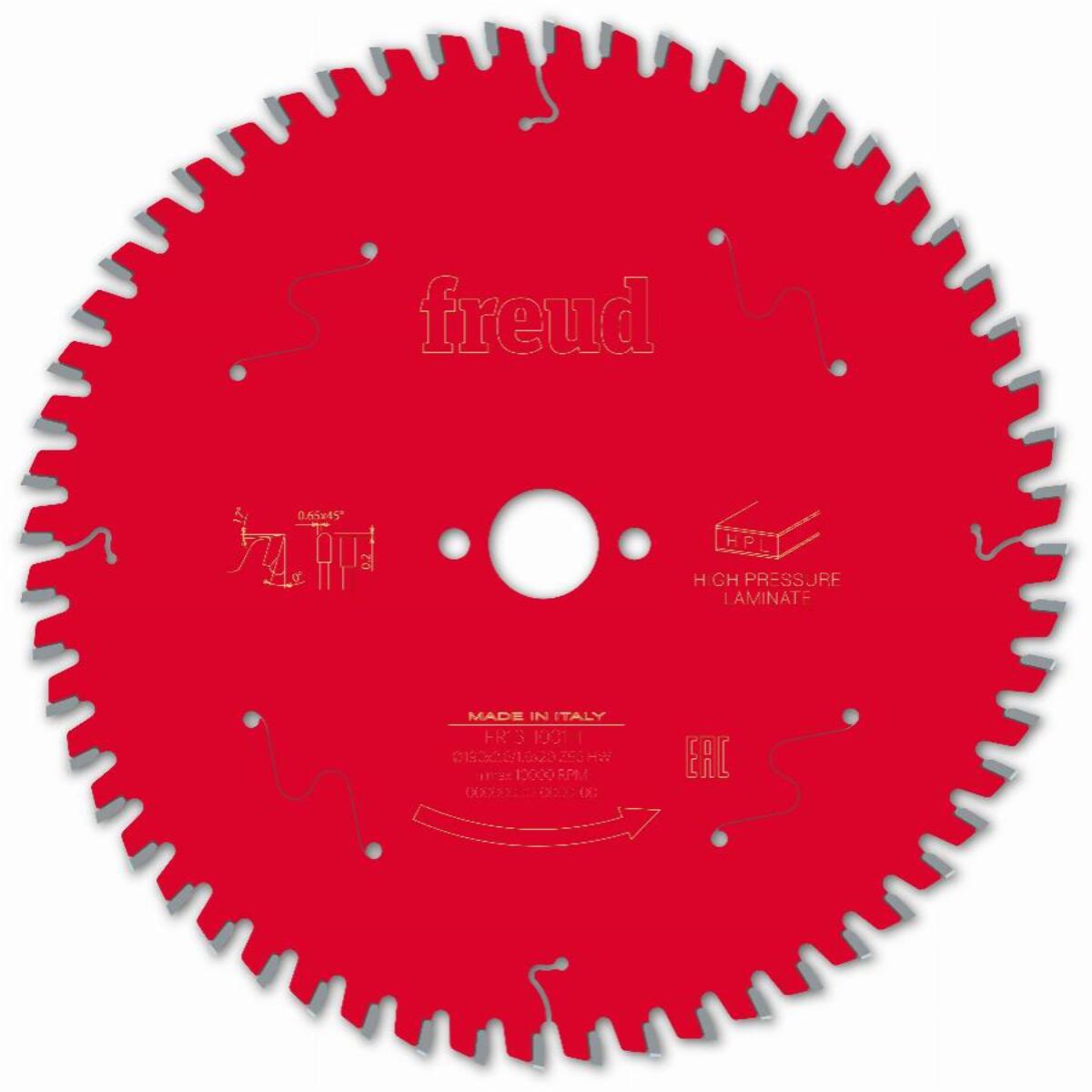 Lame pour scie circulaire portative FREUD - Ø190 2,6/1,6 AL20 Z56 TP 0° - F03FS09867