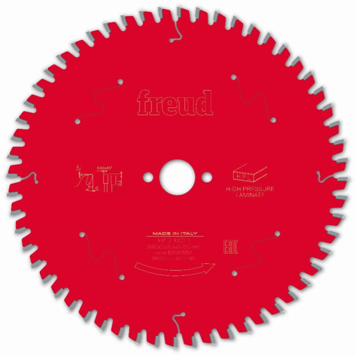 Lame pour scie circulaire portative FREUD - Ø190 2,6/1,6 AL20 Z56 TP 0° - F03FS09867