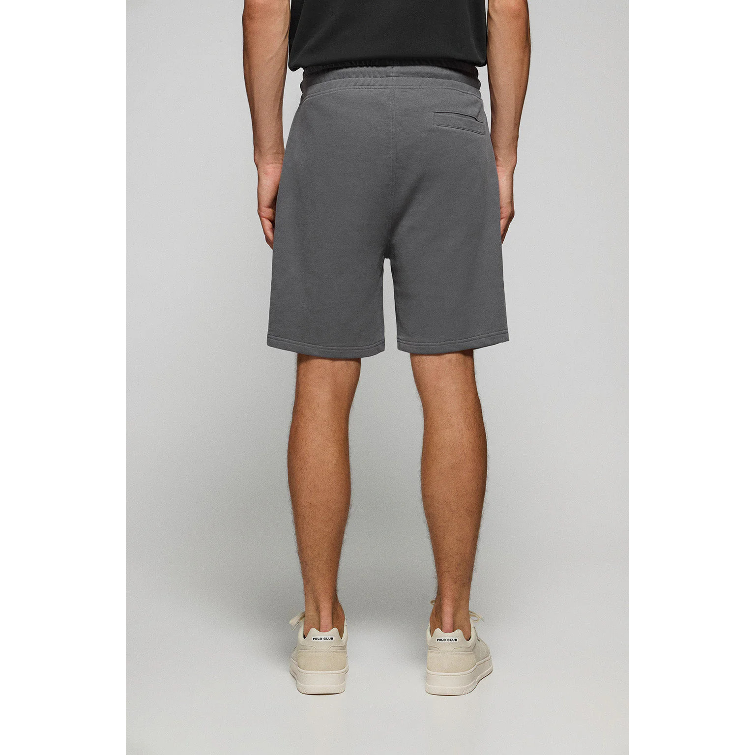 Bermuda Jonas in cotone asfalto relaxed fit con toppa in twill in gomma Polo Club