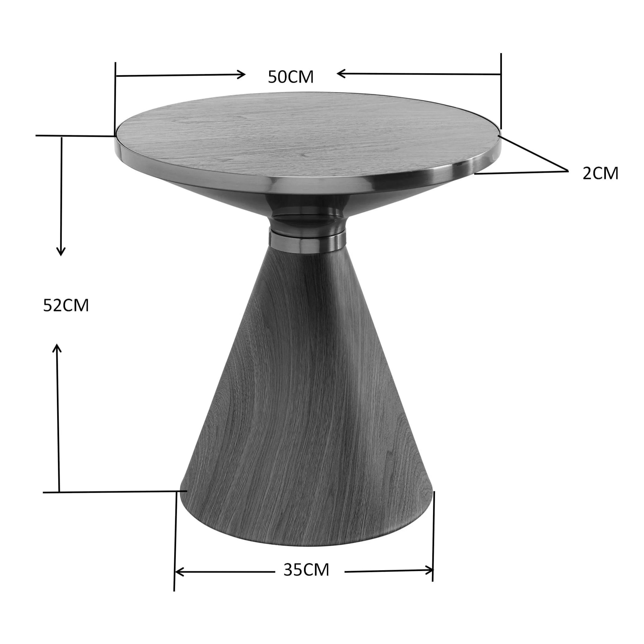 Table d'appoint Cono 50cm céramique noyer Kare Design