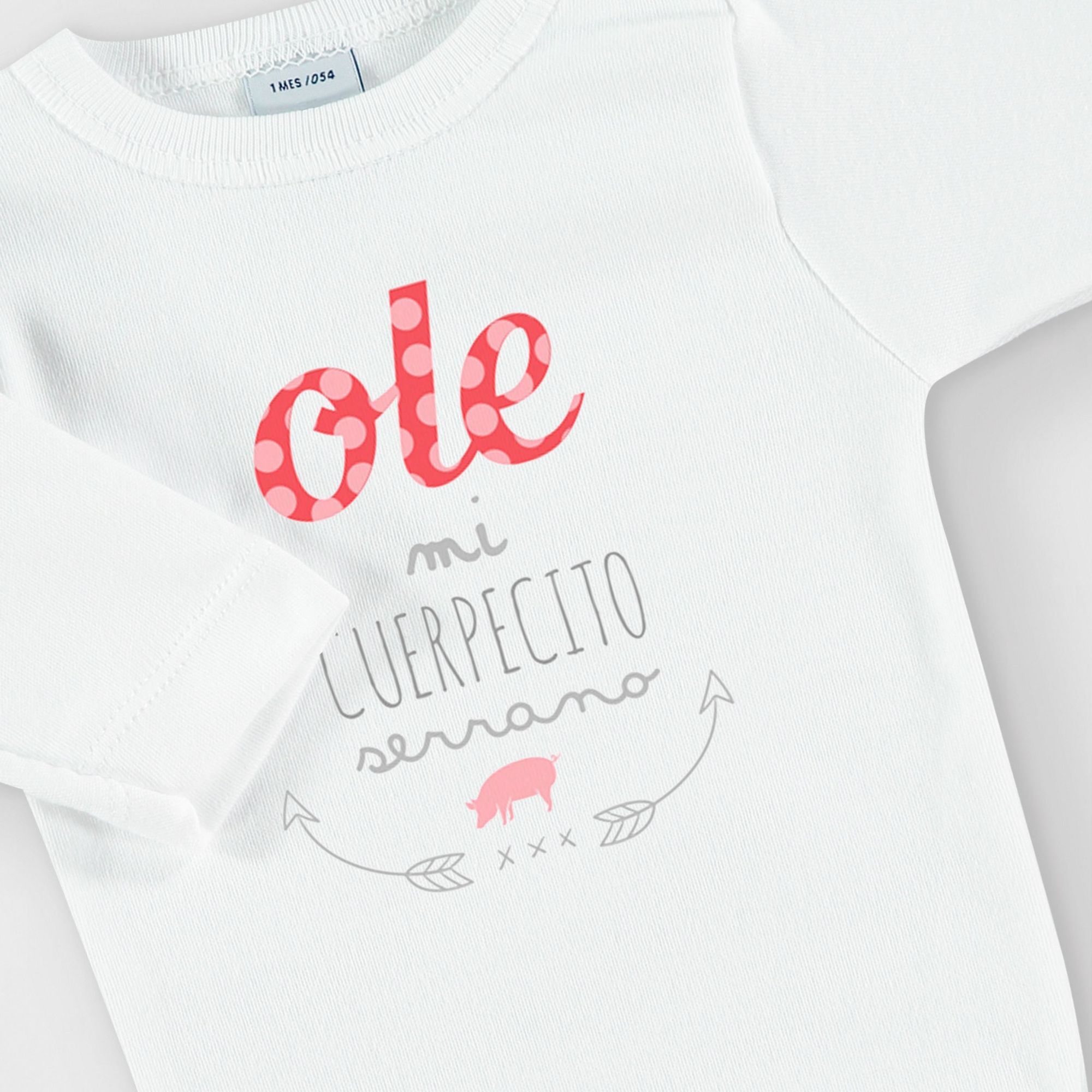 Body bebé manga larga personalizado frases