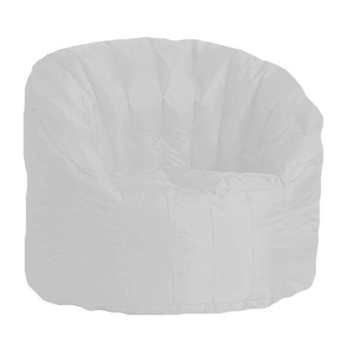 Poltrona Allos, Seduta imbottita, Divano singolo da salotto, Sedia con braccioli, Made in Italy, 80x80 h80 cm, Bianco