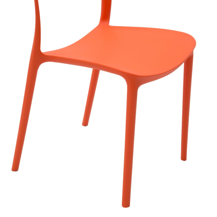 set 4 sedie impilabili in polipropilene arancioni