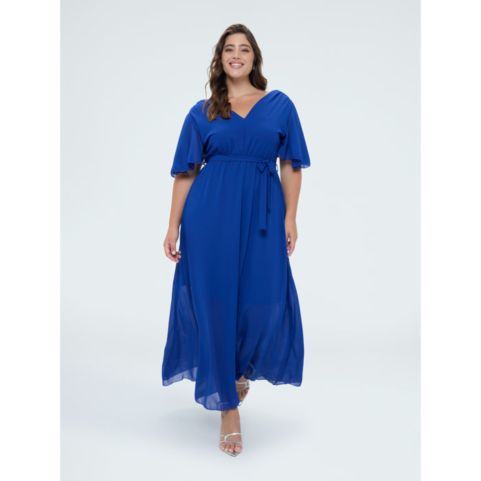 Fiorella Rubino - Vestito Dream in georgette con scollo a V - Bluette