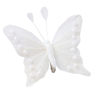 Set 2 mariposas maider blanco 12cm