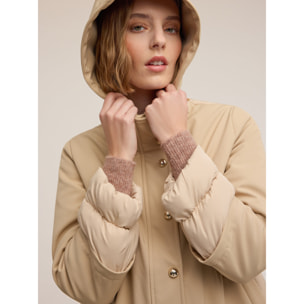 Motivi - Plumífero con capucha desmontable - Beige