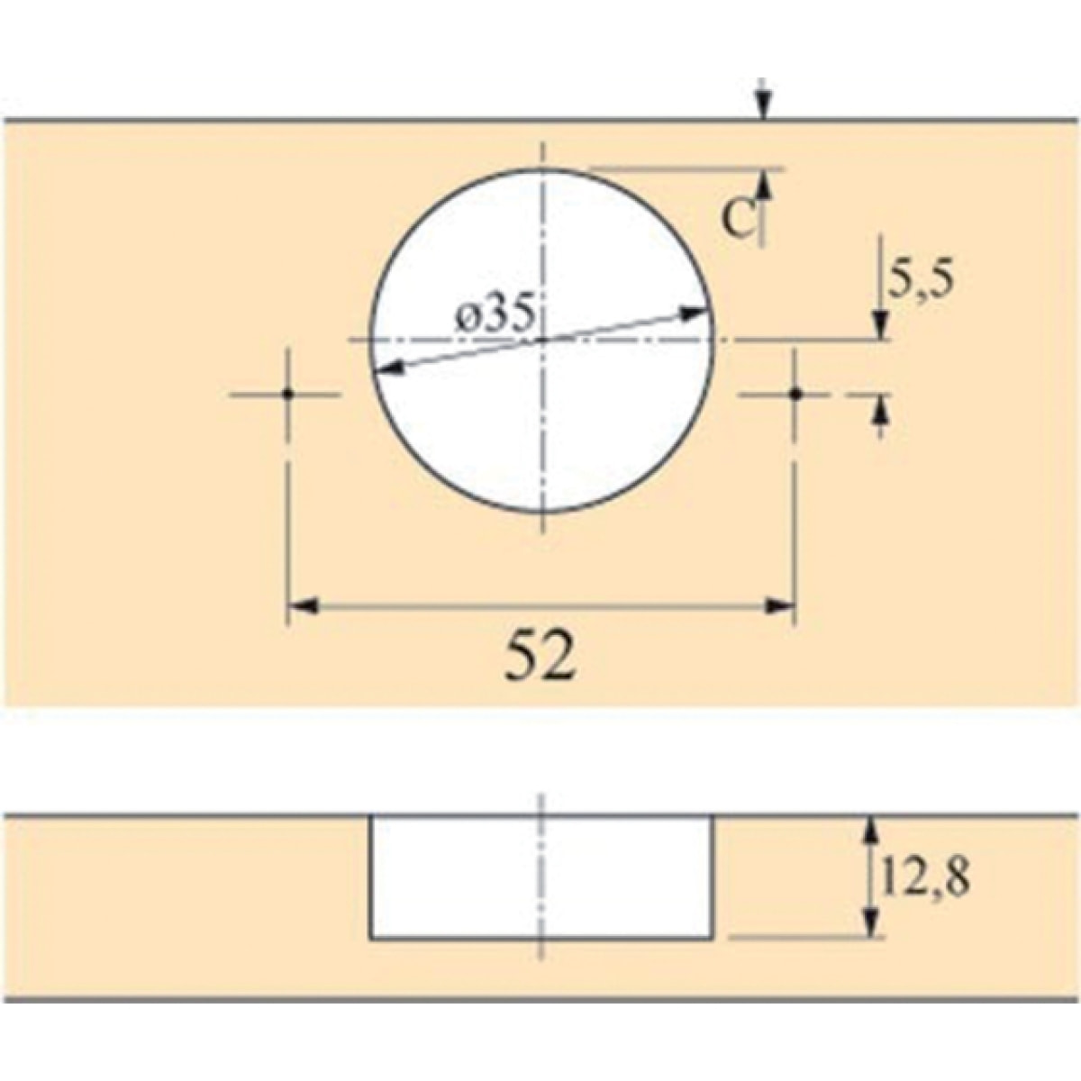 Charnière à frigo HETTICH ET 582 - 72134