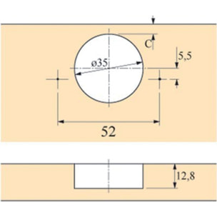 Charnière à frigo HETTICH ET 582 - 72134
