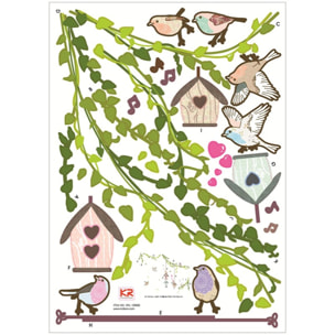 Stickers Muraux décoration adhésifs Petits Oiseaux