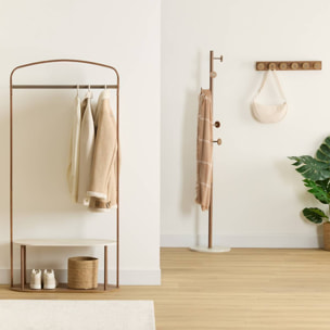 Portant à vêtements Come 2 étagères effet bois et marbre