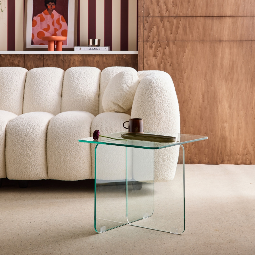 Table basse carrée verre trempé GLINTZ