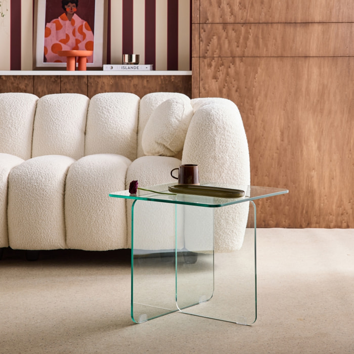 Table basse carrée verre trempé GLINTZ