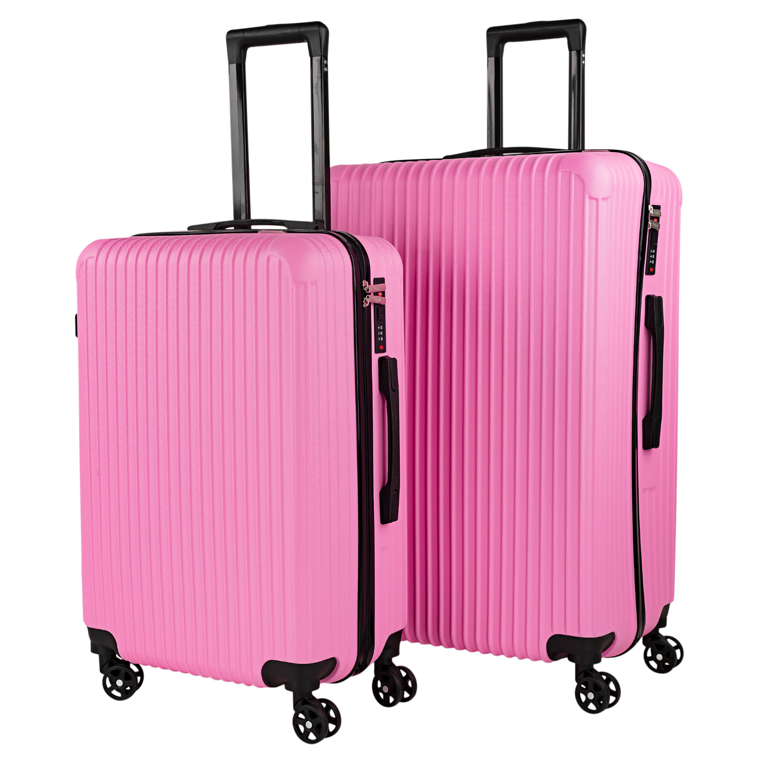 Juego De Maletas Rígidas Abs Itaca Ness Fucsia