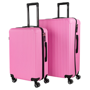 Juego De Maletas Rígidas Abs Itaca Ness Fucsia