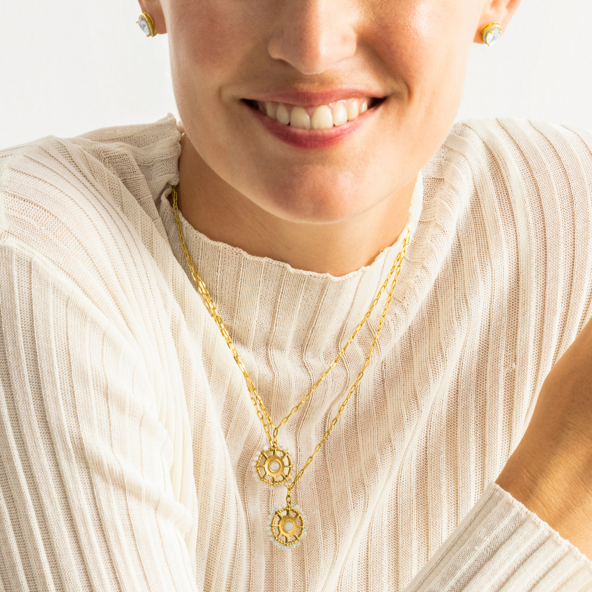 Collar con Circonita Brillante acabado oro 18k