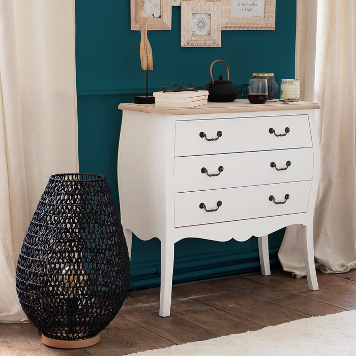 Chiffonnier "Chrysa" blanc 3 tiroirs
