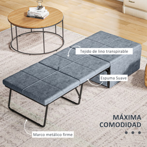 Cama Plegable 68x180 cm con Colchón de Espuma Mueble Cama Plegable con Funda de Protección Cama de Invitados Carga 120 kg Gris