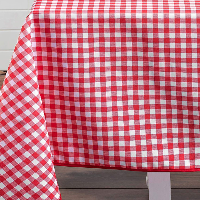 Nappe rectangulaire vichy rouge et blanc - Multicolore