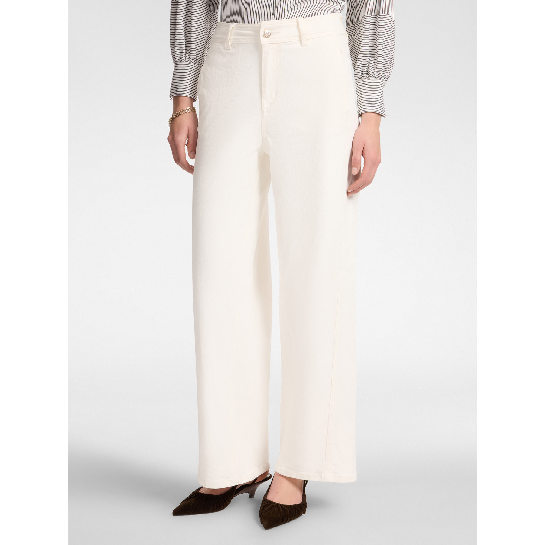 Elena Mirò - Pantaloni wide leg - Bianco