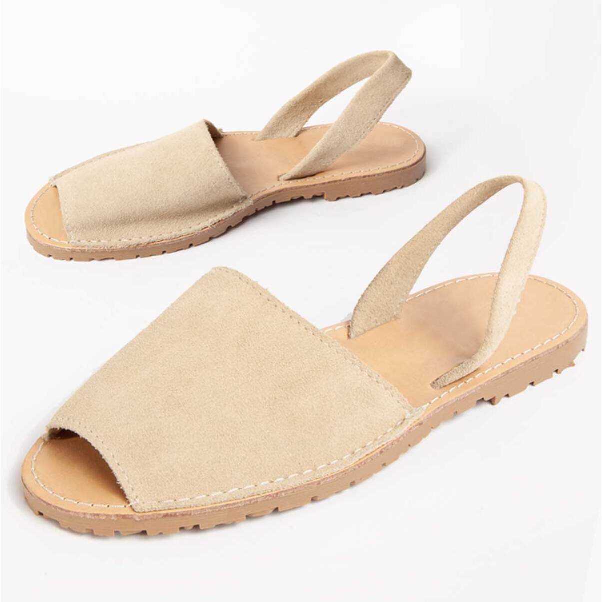 Sandalia De Piel - Beige