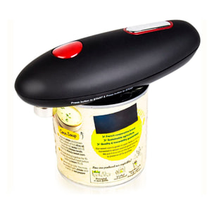 Abrelatas eléctrico automático funcionamiento de un solo botón para un uso rápido y sencillo.