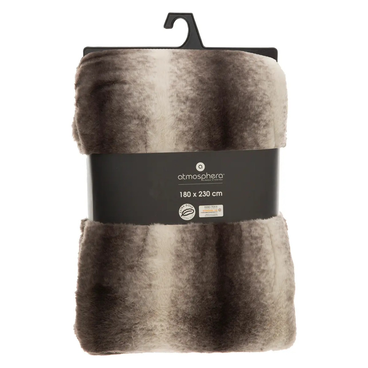 Plaid "Grizzli" fausse fourrure gris 180x230cm