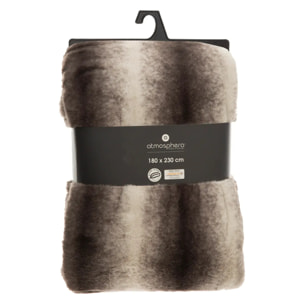 Plaid "Grizzli" fausse fourrure gris 180x230cm