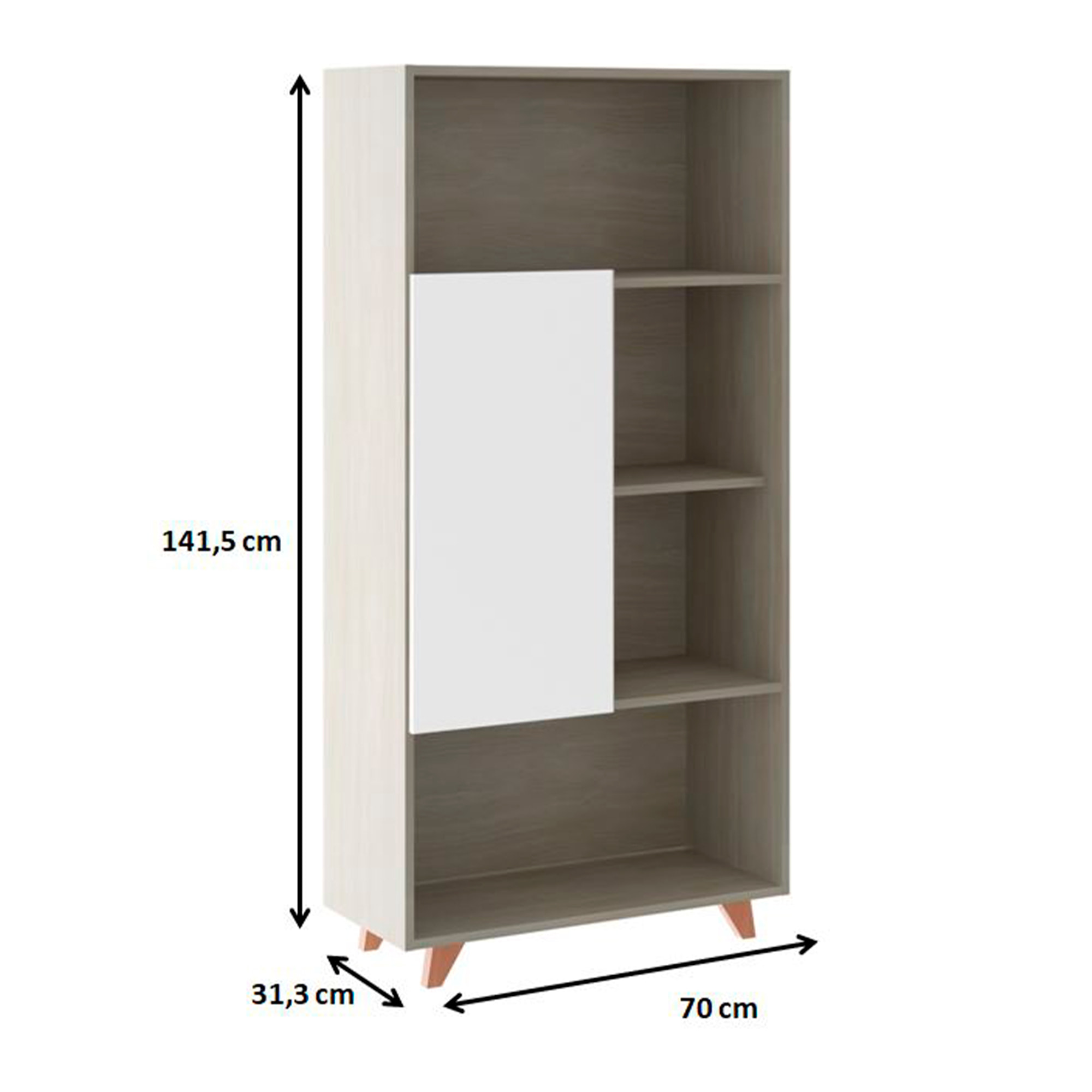 Estantería – Roble claro y blanco