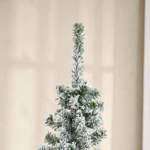 Árbol de Navidad 180 cm Árbol de Navidad Artificial Nevado con 492 Ramas y Soporte de Metal Árbol Navideño para Salón Verde y Blanco