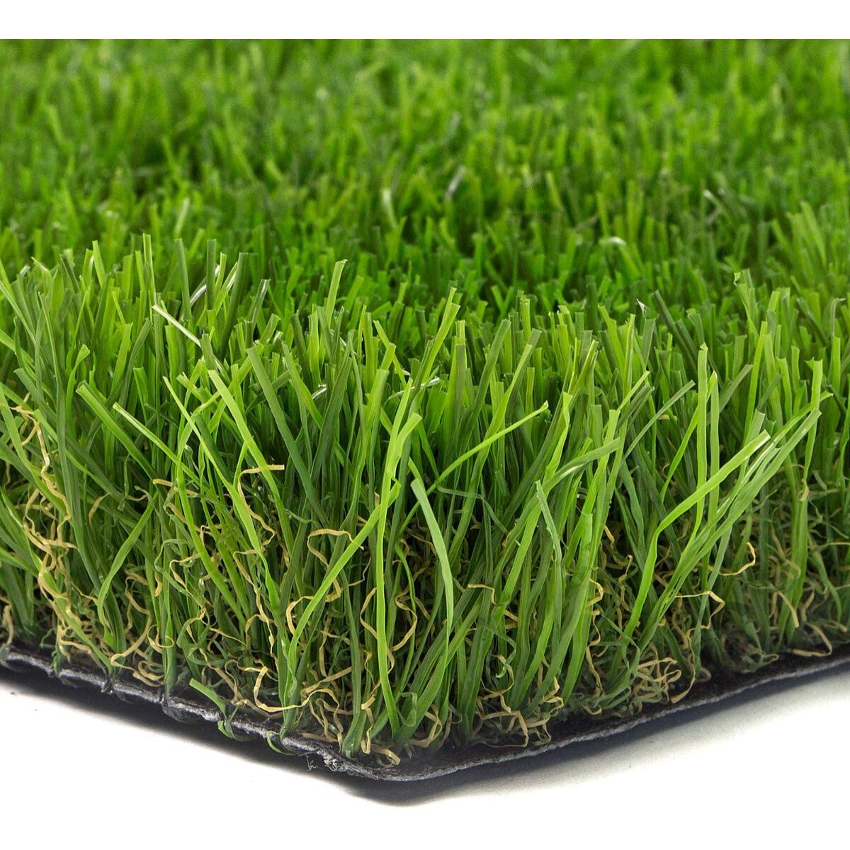 Prato Sintetico Manto Erboso Erba Finta Realistica Giardino 4 Sfumature di Colore Tappeto Erboso Sintetico Anti UV Atossico Drenante 50mm 1x5mt 5mq