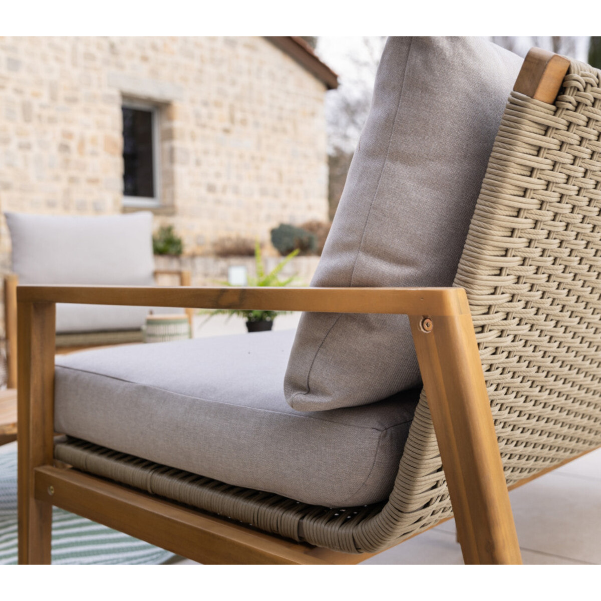 Salon de jardin en acacia - 4 places - ALSTRUP