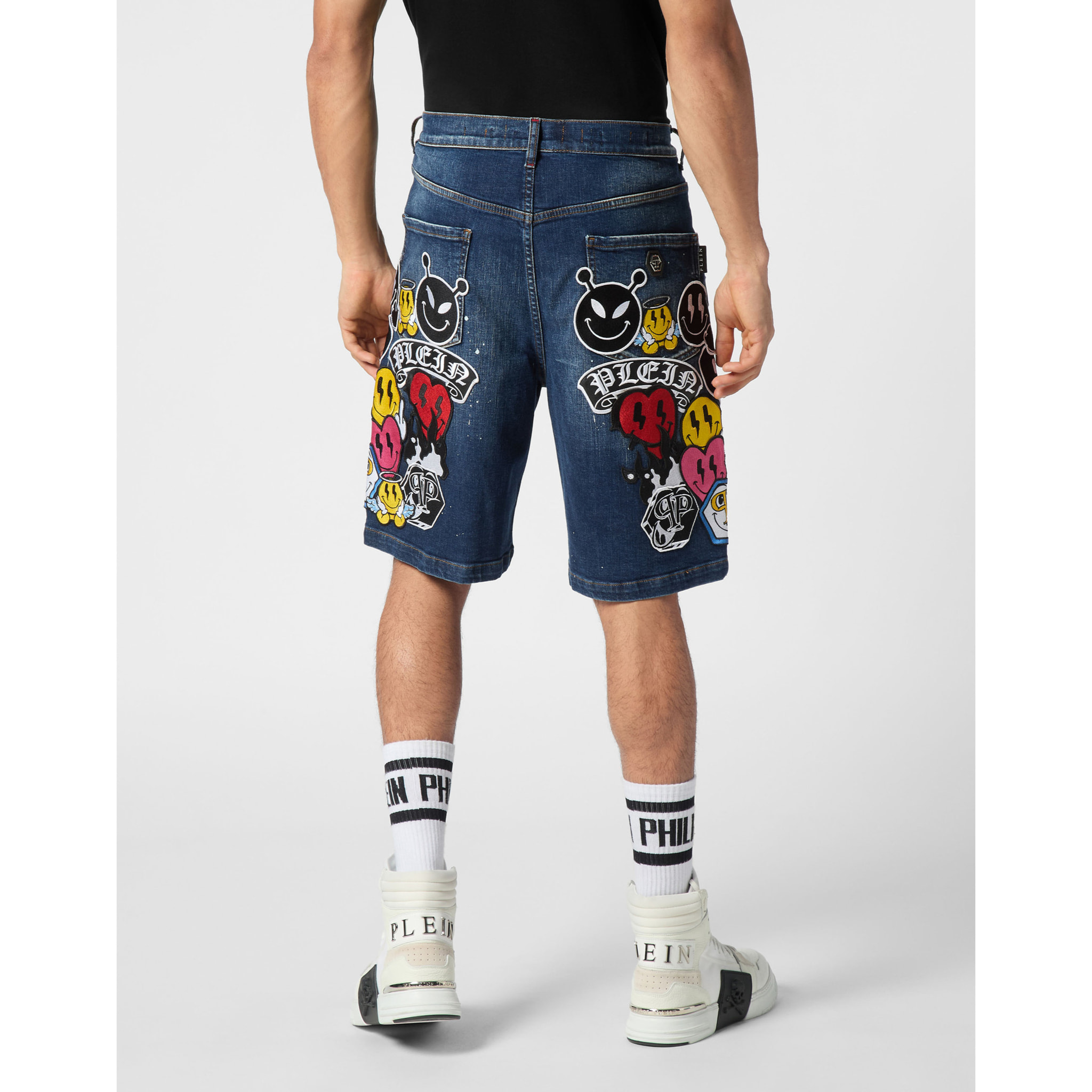 PHILIPP PLEIN Pantalones cortos vaqueros SMILE