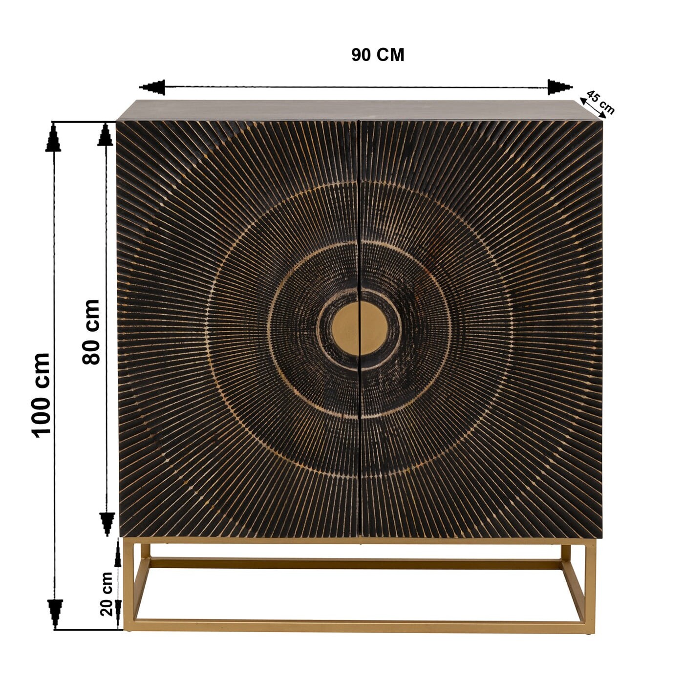 Buffet Madeira 2 portes noir Kare Design