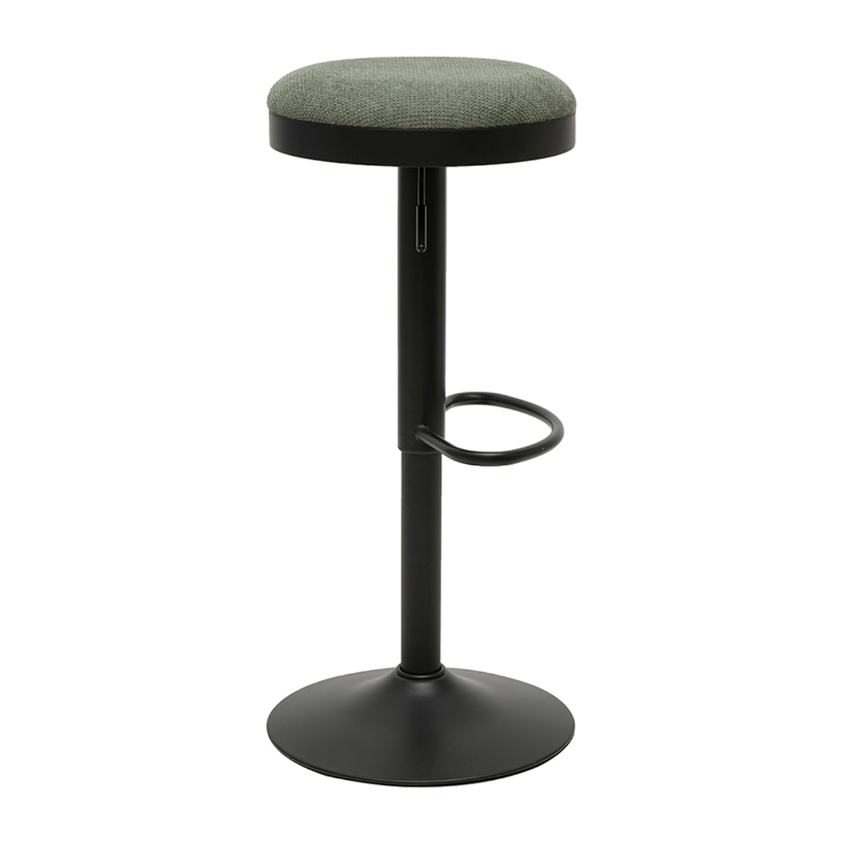 Tabourets de bar réglables en tissu chenille vert kaki et métal (lot de 2) THOR