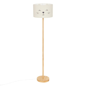 Lampadaire enfant chat "Felix" H152cm blanc